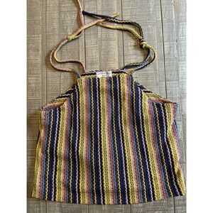 Texture & Thread Madewell Tie Shoulder Tank Top Crochet Women's Size Large Jcrew